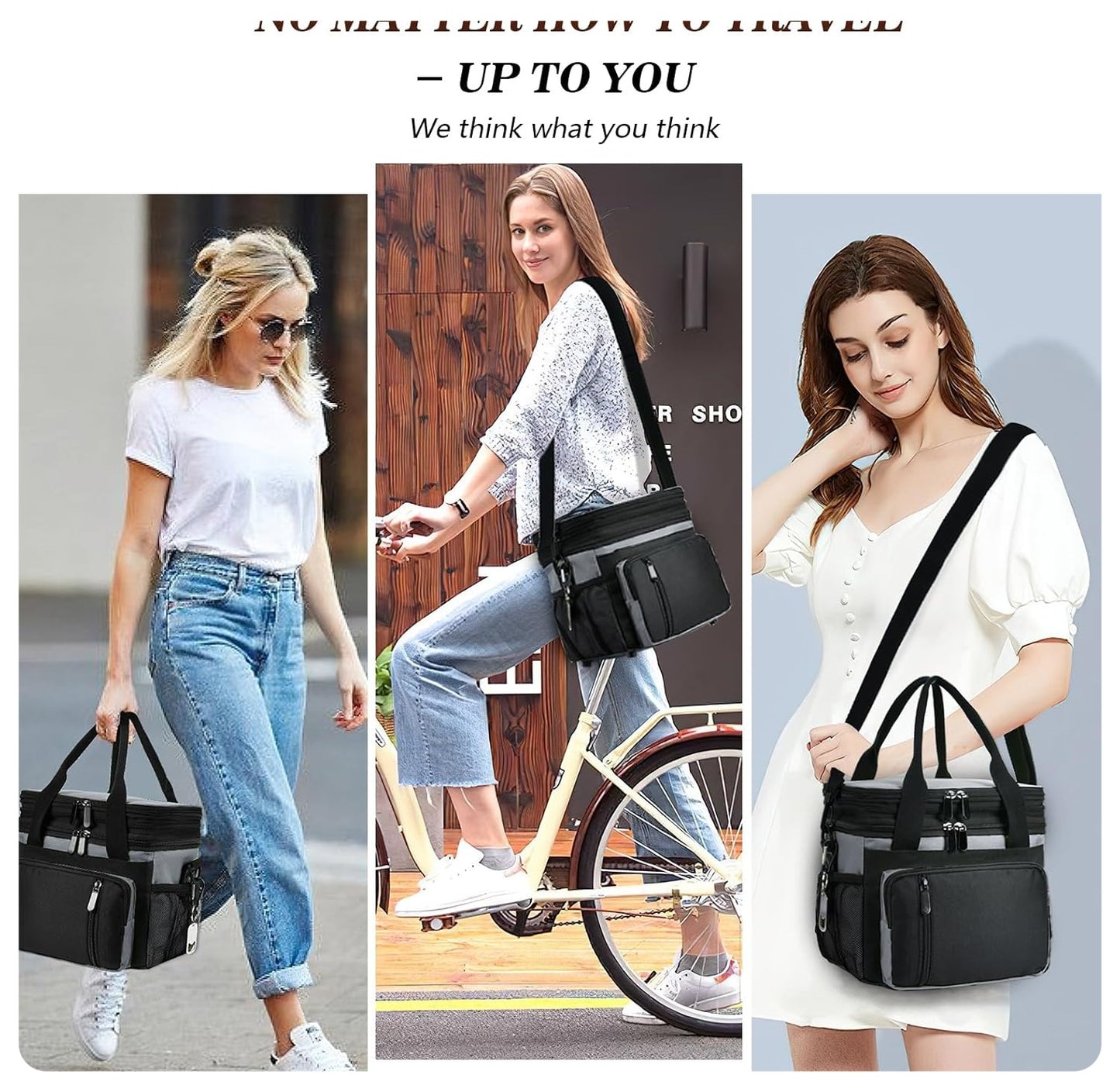 Large Insulated Lunch Box (16L) – Double-Layer Reusable Lunch Bag, Leak-Proof Cooler Tote for Women & Men | Gray – Ideal for Work, Picnic, Outdoor Use 🎒
