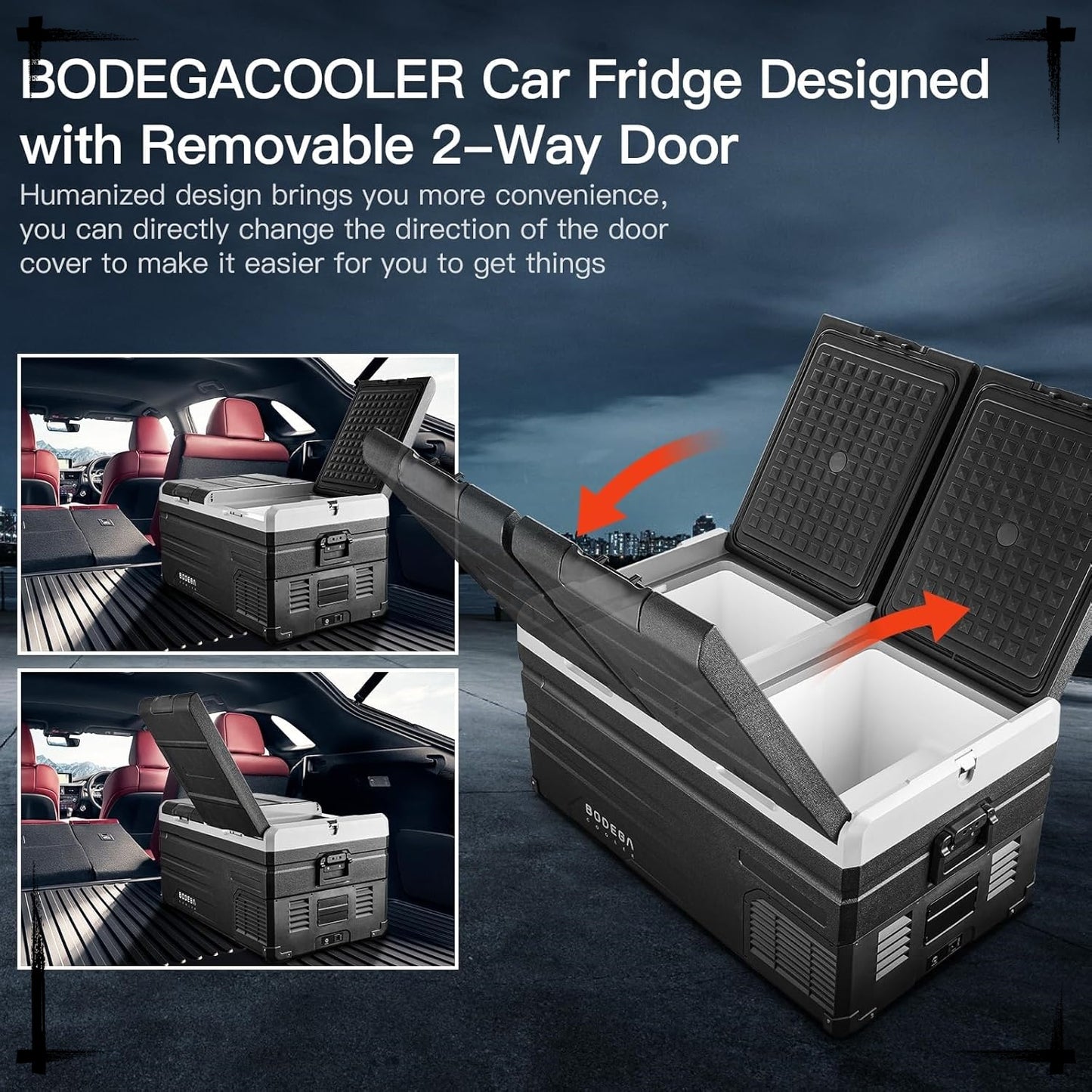 90L Dual Zone Car Refrigerator – 12/24V DC & 100-240V AC, APP Control, Portable Freezer (-4℉-68℉) – Ideal for Outdoor, Camping, Travel ❄️