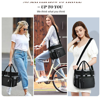 Large Insulated Lunch Box (16L) – Double-Layer Reusable Lunch Bag, Leak-Proof Cooler Tote for Women & Men | Gray – Ideal for Work, Picnic, Outdoor Use 🎒